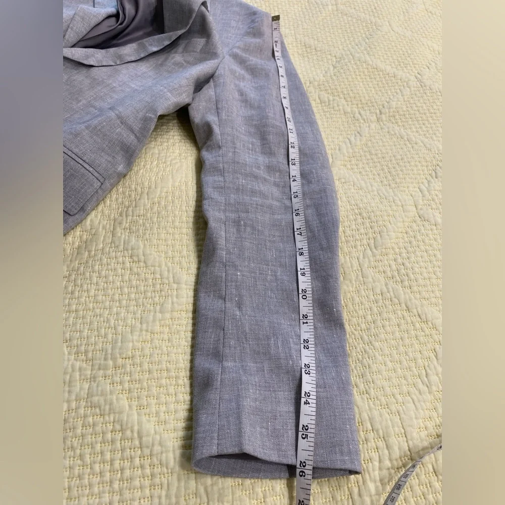 Zara Two Buttons Closure Linen Blend Gray Blazer size 42